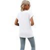 imageSAMPEEL Womens Summer Tops 2025 Cap Sleeve Trendy V Neck Loose Fit T ShirtsPlain White