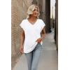 imageSAMPEEL Womens Summer Tops 2025 Cap Sleeve Trendy V Neck Loose Fit T ShirtsPlain White