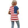 imageSAMPEEL Womens Summer Tops 2025 Cap Sleeve Trendy V Neck Loose Fit T ShirtsStars and Stripes