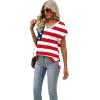 imageSAMPEEL Womens Summer Tops 2025 Cap Sleeve Trendy V Neck Loose Fit T ShirtsStars and Stripes
