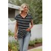 imageSAMPEEL Womens Summer Tops 2025 Cap Sleeve Trendy V Neck Loose Fit T ShirtsStriped Black