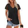 imageSAMPEEL Womens Tshirts Trendy Fashion Tops Lace Short Sleeve Business Tee Shirts Casual Knitted Blouses Summer Outfits 2025Black
