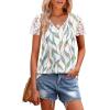 imageSAMPEEL Womens Tshirts Trendy Fashion Tops Lace Short Sleeve Business Tee Shirts Casual Knitted Blouses Summer Outfits 2025Printingleaves