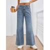 imageTrendy Queen Jeans for Women High Waisted Wide Straight Leg Stretchy Baggy Jeans Fashion Loose Denim Pants Fall 2025Haze Blue