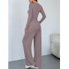 imageTrendy Queen Women 2 Piece Matching Lounge Sets Clothing Comfiest Wide Leg Pants 2025 Y2K Sweatsuits Fall Airport OutfitRose Taupe