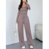 imageTrendy Queen Women 2 Piece Matching Lounge Sets Clothing Comfiest Wide Leg Pants 2025 Y2K Sweatsuits Fall Airport OutfitRose Taupe