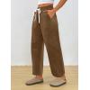imageTrendy Queen Womens Corduroy Pants Fall Barrel Linen Pant Winter Casual Wide Leg Trousers with Pockets 2025Brown