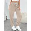 imageTrendy Queen Womens Sweatpants Athletic Joggers Baggy Pants Lounge Bottom 2025 Fall Fashion with PocketsBeige