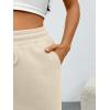 imageTrendy Queen Womens Sweatpants Baggy Wide Leg Barrel Pants Lounge Comfy Palazzo Joggers with PocketsBeige