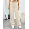 imageTrendy Queen Womens Sweatpants Baggy Wide Leg Barrel Pants Lounge Comfy Palazzo Joggers with PocketsBeige