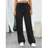 imageTrendy Queen Womens Sweatpants Baggy Wide Leg Barrel Pants Lounge Comfy Palazzo Joggers with PocketsBlack
