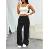 imageTrendy Queen Womens Sweatpants Baggy Wide Leg Barrel Pants Lounge Comfy Palazzo Joggers with PocketsBlack
