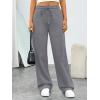 imageTrendy Queen Womens Sweatpants Baggy Wide Leg Barrel Pants Lounge Comfy Palazzo Joggers with PocketsBlackgrey