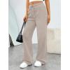 imageTrendy Queen Womens Sweatpants Baggy Wide Leg Barrel Pants Lounge Comfy Palazzo Joggers with PocketsCoffeegrey