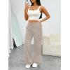 imageTrendy Queen Womens Sweatpants Baggy Wide Leg Barrel Pants Lounge Comfy Palazzo Joggers with PocketsCoffeegrey