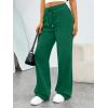 imageTrendy Queen Womens Sweatpants Baggy Wide Leg Barrel Pants Lounge Comfy Palazzo Joggers with PocketsGreen