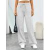imageTrendy Queen Womens Sweatpants Baggy Wide Leg Barrel Pants Lounge Comfy Palazzo Joggers with PocketsGrey
