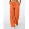 imageTrendy Queen Womens Wide Leg Sweatpants Baggy Drawstring Low Rise Lounge Pants 2025 Fall Joggers with PocketsOrange
