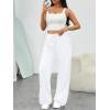 imageTrendy Queen Womens Wide Leg Sweatpants Baggy Loose Fall Barrel Casual Lounge Athletic Pants Comfy Teen Girl Cute y2k JoggersWhite
