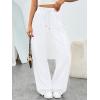 imageTrendy Queen Womens Wide Leg Sweatpants Baggy Loose Fall Barrel Casual Lounge Athletic Pants Comfy Teen Girl Cute y2k JoggersWhite