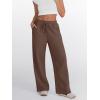 imageTrendy Queen Womens Wide Leg Sweatpants Baggy Lounge Travel Pants Fall Fashion Outfits 2025 Winter Joggers ClothesChocolate