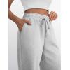 imageTrendy Queen Womens Wide Leg Sweatpants Drawstring High Waisted Lounge Barrel Pants Fall Baggy Athletic Joggers with PocketsGrey