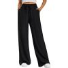 imageTrendy Queen Womens Lounge Pants Wide Leg Comfy Barrel Pajamas Pants Baggy Flowy 2025 Fall Fashion Outfits with PocketsBlack