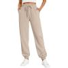 imageTrendy Queen Womens Sweatpants Athletic Joggers Baggy Pants Lounge Bottom 2025 Fall Fashion with PocketsBeige