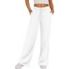 imageTrendy Queen Womens Wide Leg Sweatpants Baggy Drawstring Low Rise Lounge Pants 2025 Fall Joggers with PocketsWhite