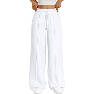 imageTrendy Queen Womens Wide Leg Sweatpants Baggy Loose Fall Barrel Casual Lounge Athletic Pants Comfy Teen Girl Cute y2k JoggersWhite