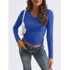 imageTrendy Queen Long Sleeve Shirts for Women 2025 Fall Fashion V Neck Basics Crop Tops Slim Fitted Y2K Tops Outfits ClothesRoyal Blue