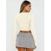 imageTrendy Queen Womens Long Sleeve Crop Tops Basic Slim Fitted Shirts Fashion 2025 Going Out Y2k Tops Teen Girl ClothesLight Apricot