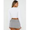 imageTrendy Queen Womens Long Sleeve Crop Tops Basic Slim Fitted Shirts Fashion 2025 Going Out Y2k Tops Teen Girl ClothesWhite