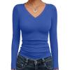 imageTrendy Queen Long Sleeve Shirts for Women 2025 Fall Fashion V Neck Basics Crop Tops Slim Fitted Y2K Tops Outfits ClothesRoyal Blue