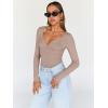 imageTrendy Queen Going Out Tops for Women Trendy Long Sleeve Shirts Fashion Clothing V Neck Basic Y2K Clothes Cute Shirt CorsetBeige