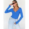 imageTrendy Queen Going Out Tops for Women Trendy Long Sleeve Shirts Fashion Clothing V Neck Basic Y2K Clothes Cute Shirt CorsetBlue