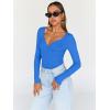 imageTrendy Queen Going Out Tops for Women Trendy Long Sleeve Shirts Fashion Clothing V Neck Basic Y2K Clothes Cute Shirt CorsetBlue