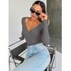 imageTrendy Queen Going Out Tops for Women Trendy Long Sleeve Shirts Fashion Clothing V Neck Basic Y2K Clothes Cute Shirt CorsetGrey