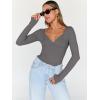 imageTrendy Queen Going Out Tops for Women Trendy Long Sleeve Shirts Fashion Clothing V Neck Basic Y2K Clothes Cute Shirt CorsetGrey