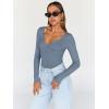 imageTrendy Queen Going Out Tops for Women Trendy Long Sleeve Shirts Fashion Clothing V Neck Basic Y2K Clothes Cute Shirt CorsetHaze Blue