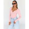 imageTrendy Queen Going Out Tops for Women Trendy Long Sleeve Shirts Fashion Clothing V Neck Basic Y2K Clothes Cute Shirt CorsetPink
