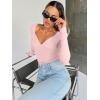 imageTrendy Queen Going Out Tops for Women Trendy Long Sleeve Shirts Fashion Clothing V Neck Basic Y2K Clothes Cute Shirt CorsetPink