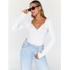 imageTrendy Queen Going Out Tops for Women Trendy Long Sleeve Shirts Fashion Clothing V Neck Basic Y2K Clothes Cute Shirt CorsetWhite