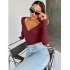 imageTrendy Queen Going Out Tops for Women Trendy Long Sleeve Shirts Fashion Clothing V Neck Basic Y2K Clothes Cute Shirt CorsetWine Red