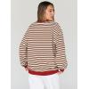 imageTrendy Queen Oversized Sweatshirt for Women 2025 Fall Crewneck Striped Long Sleeve Shirts Hoodies Cute Top Y2K OutfitsBrownwhite