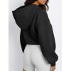 imageTrendy Queen Womens Cute Cropped Hoodies Y2k Long Sleeve Sweatshirts Fall Fashion Outfits Winter Sweater Clothes 2025Black