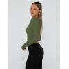 imageTrendy Queen Womens Long Sleeve Shirts Square Neck Going Out Crop Tops Fashion Y2k Workout Clothes Fall Outfits 2025Army Green