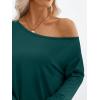 imageTrendy Queen Womens Off The Shoulder Tops Oversized Tshirts Long Sleeve 2025 Casual Basic TeesDark Green