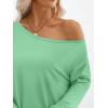 imageTrendy Queen Womens Off The Shoulder Tops Oversized Tshirts Long Sleeve 2025 Casual Basic TeesGreen