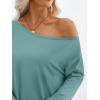 imageTrendy Queen Womens Off The Shoulder Tops Oversized Tshirts Long Sleeve 2025 Casual Basic TeesGrey Green